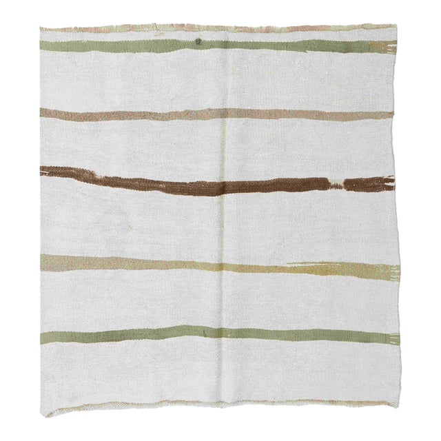 Small Vintage Hemp Kilim Rug - 4`2" X 4`8" For Sale