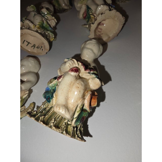 Ceramic Beautiful Antique Italian Capodimonte Figural Place Card Holders 12 For Sale - Image 7 of 11