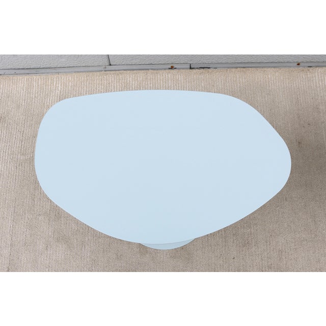 MCM Style Light Blue Organic Forms Side Tables Attributed to Morten Voss, a Pair For Sale - Image 14 of 18