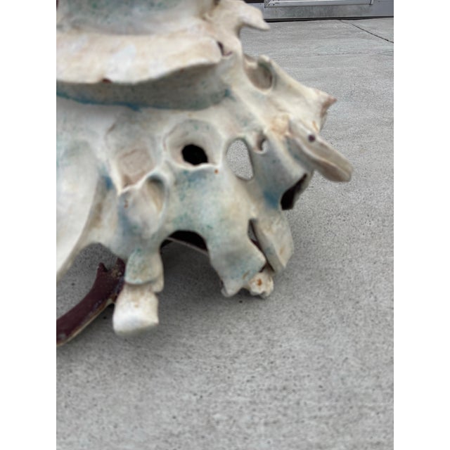 Matthew Burton Ceramic Abstract Seashell Sculpture, USA 1993. Oversized and somewhat deconstructed design. Signed and...