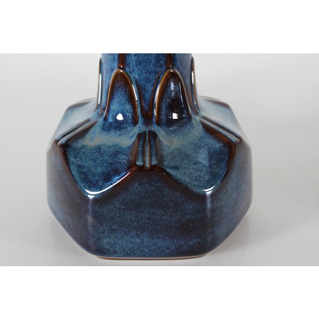 Mid-Century Danish Blue Glazed Table Lamps by Einar Johansen for Søholm, 1960s, Set of 2 For Sale - Image 9 of 13