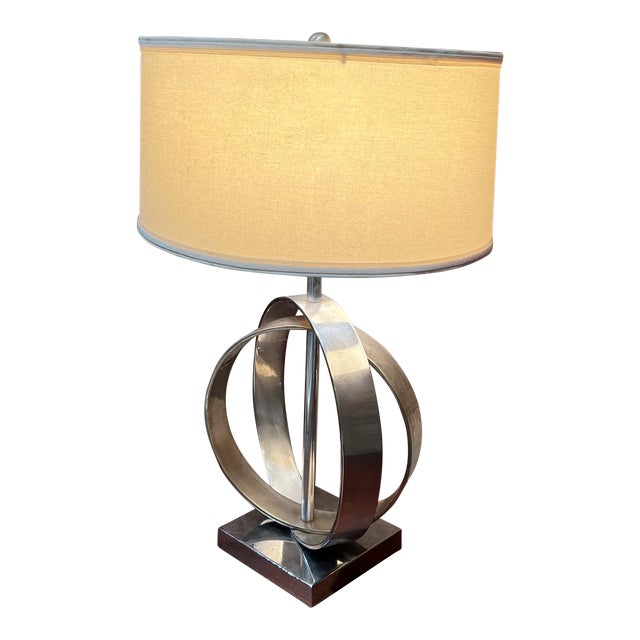 1970s Concentric Chrome Ring Table Lamp Mexico City For Sale