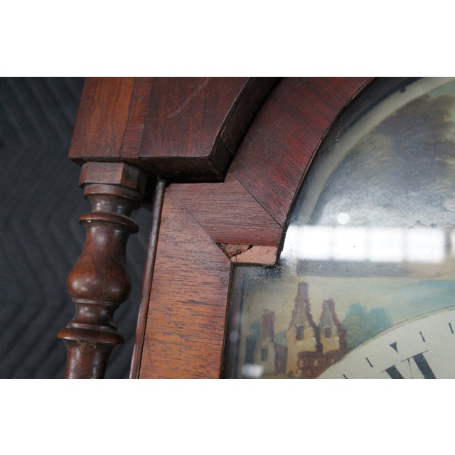 Antique English Georgian Quartersawn Oak Baldwin Loughborough Longcase Clock 85" For Sale - Image 15 of 18