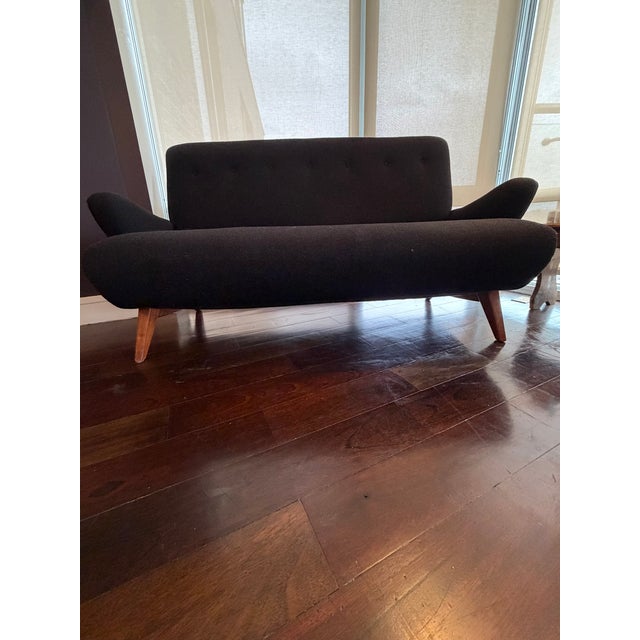 Mid-Century Modern 1950s Attributed to Jens Risom Small Sofa Setee For Sale - Image 3 of 6