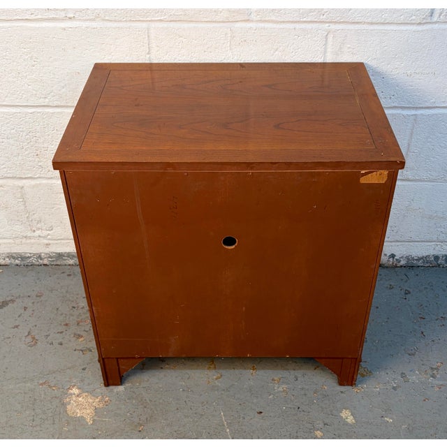 Late 20th Century French Empire Style Cherry and Burled Wood Nightstand by Baker Furniture For Sale - Image 15 of 15