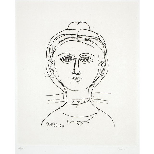 Woman - Original Etching by M. Campigli - 1964 1964 For Sale - Image 4 of 4