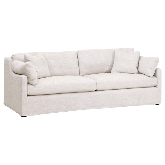 Tan Lena 95" Slope Arm Slipcover Sofa, Bisque For Sale - Image 8 of 12