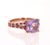Amethyst Pink Sapphire Diamond Rose Gold Cocktail Ring, Size 7 For Sale - Image 4 of 6