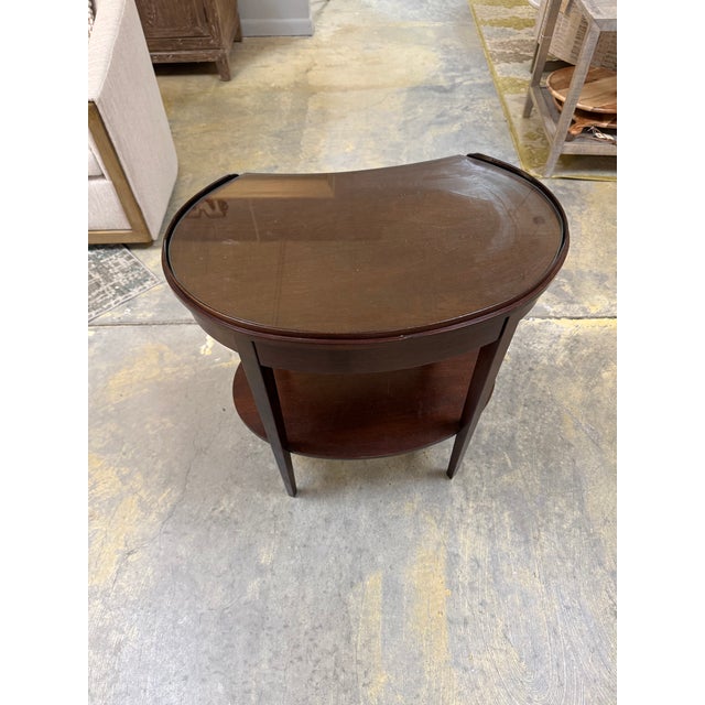 Mid 20th Century Antique Hepplewhite End Table, Mahogany With Glass Top, Mersman For Sale - Image 5 of 8