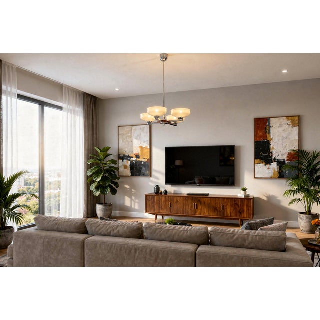 Art Deco Chandelier in Chrome-Plated Steel and Glass from Napako, Czech, 1930s For Sale - Image 9 of 12