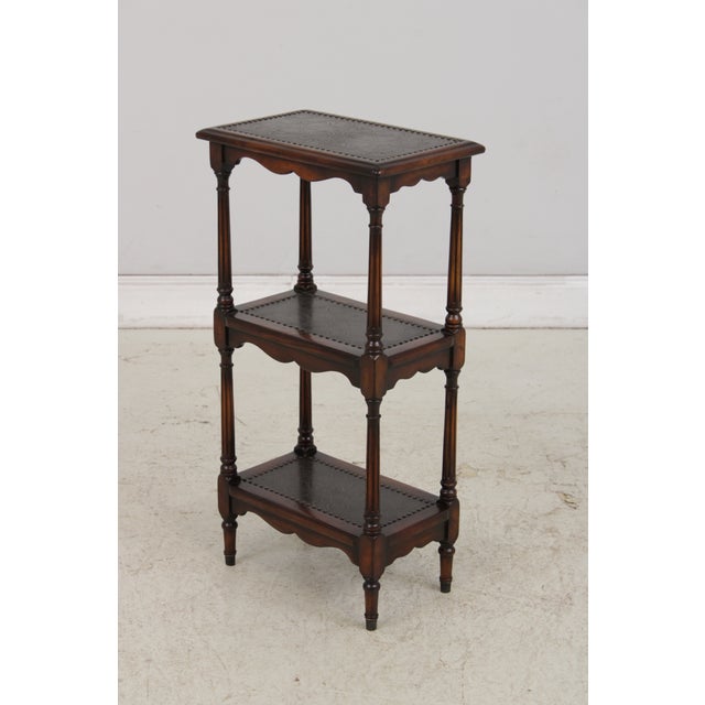 Traditional Theodore Alexander 3 Tier Metal Top Stand Table For Sale - Image 3 of 17