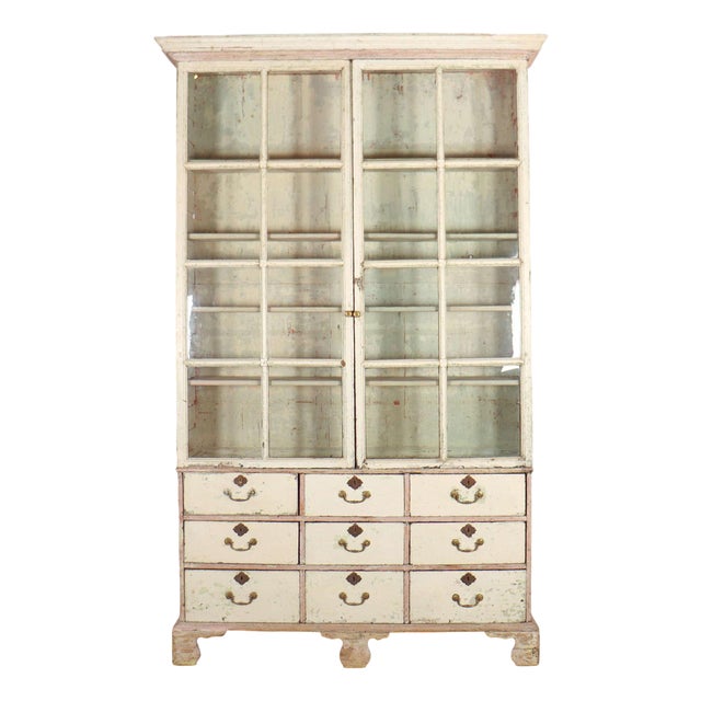 Georgian Original Painted Bookcase For Sale