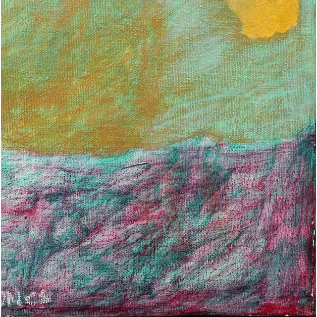 Late 20th Century Pastel Yellow and Lavender Geometric Abstract Painting by C. Jones For Sale - Image 9 of 10