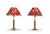 Brass and Wood Table Lamps with Pleated Floral Shades, 1970s, Set of 2 For Sale - Image 11 of 12