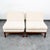 1960s Mid Century Modern Lounge Chairs Slipper White Tufted Pair Set 2 Vintage MCM 60s For Sale - Image 5 of 12