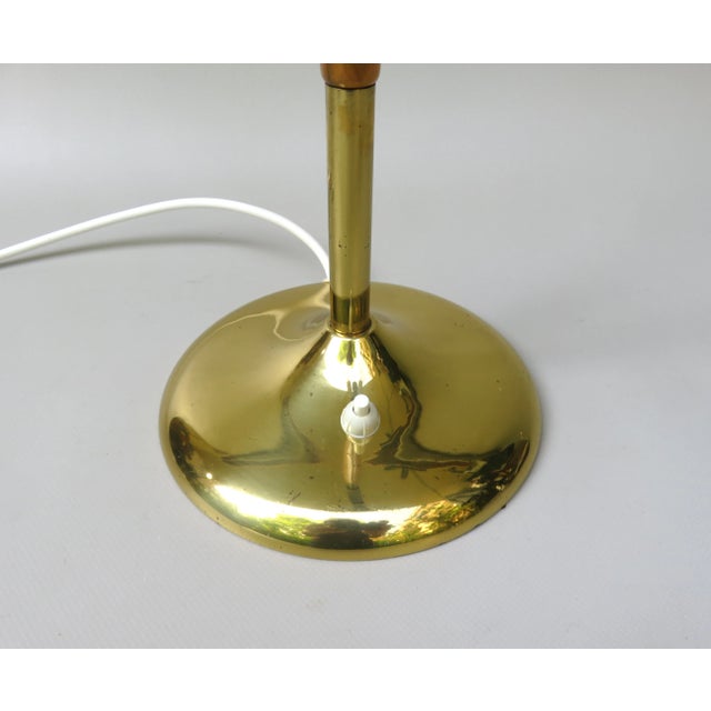 Brass Table Lamp with Cocoon Shade & Trumpet Base, Austria, 1960s For Sale - Image 15 of 18