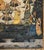 Signed gouache painting on cloth with scenes from the life of Lord Krishna. The subject matter depicts the Raasleela, or...