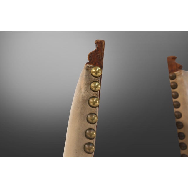 1940s Art Deco Dining Room Charis in Oak and Leather, 1940s, Set of 8 For Sale - Image 5 of 9