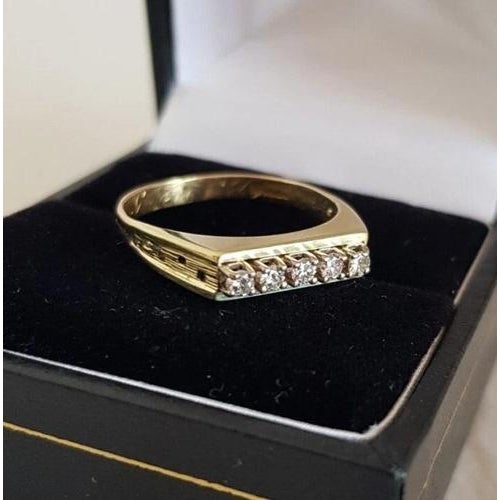 Vintage 14ct Yellow Gold Brilliant-Cut Diamond Dress Ring, 1970s For Sale - Image 9 of 17