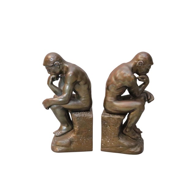 A pair of 1930’s brass bookends made by Jenning Brothers of Connecticut. Cast in the style of Auguste Rodin’s famous...