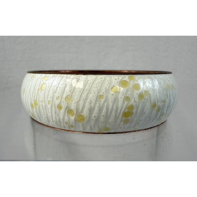 Mid-Century Modern 1950s Matisse Renoir Seafoam Copper Enamel Wide Confetti Bracelet Signed MCM For Sale - Image 3 of 6