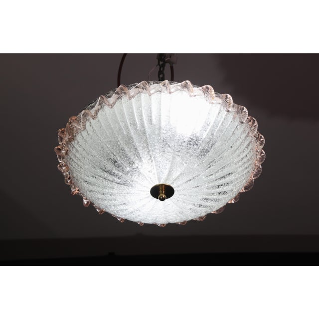 Pink 1970s Miss Pink Italian Murano Glass Ceiling Fixture, Murano For Sale - Image 8 of 11