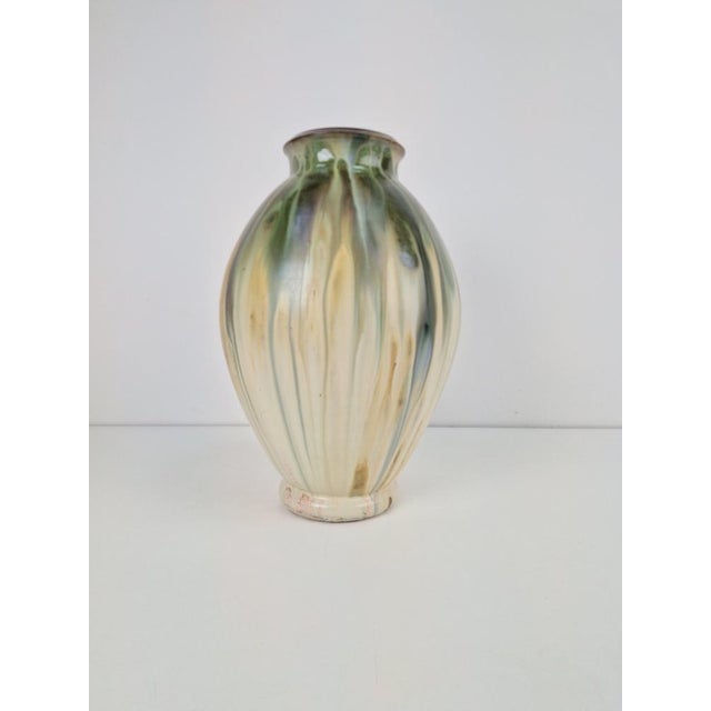 Mid-Century Modern Glazed Stoneware Vase by Grégoire Lebon, Belgium, 1940s For Sale - Image 3 of 16