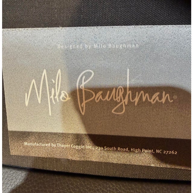 2020s Milo Baughman Gray Leather Chair For Sale - Image 5 of 5