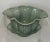 Celadon vintage ceramic planter with saucer. Cabbage relief with light veining featured on both sides of planter. Makers...