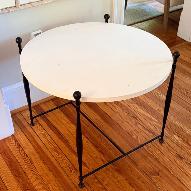 Hickory Chair Ionia Side Table With Round Stone Top For Sale In Washington DC - Image 6 of 11