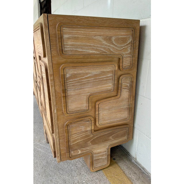 Wood Revelation Modern Brutalist Style Cerused Oak Parcel Sideboard For Sale - Image 7 of 7