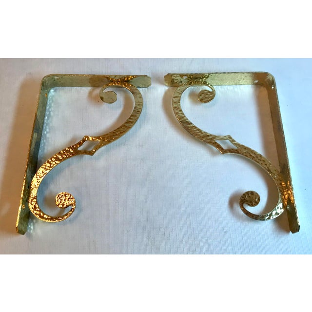 Vintage Gold Metal Shelf Brackets a Pair Chairish