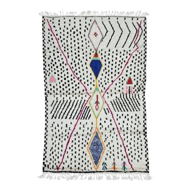 Modern Abstract Azilal Rug - 9.8 X 6.2 Ft For Sale