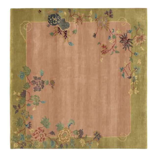 Contemporary Chinese Art Deco Style Square Wool Rug by Rug & Kilim, India For Sale