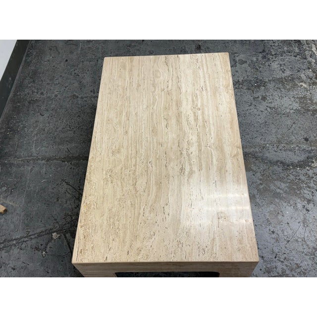 1980s Italian Travertine Coffee Table, Vintage For Sale - Image 5 of 12