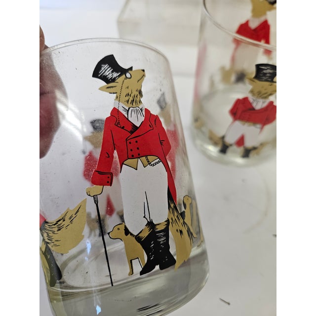 Traditional Snooty Fox and Hound Double Old Fashion or Rocks Glasses - Set of Six For Sale - Image 3 of 3