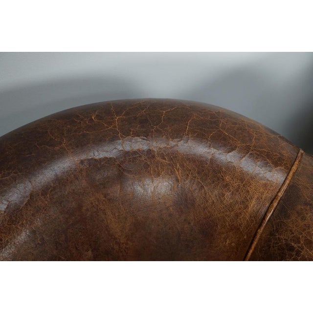 Vintage Dutch Cognac Colored Leather Club Chairs, Set of 2 For Sale - Image 6 of 18