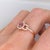 Modern Pink Imperial Topaz Ring W Earth Mined Diamonds in Solid 14k Rose Gold Size 6.75 For Sale - Image 3 of 10