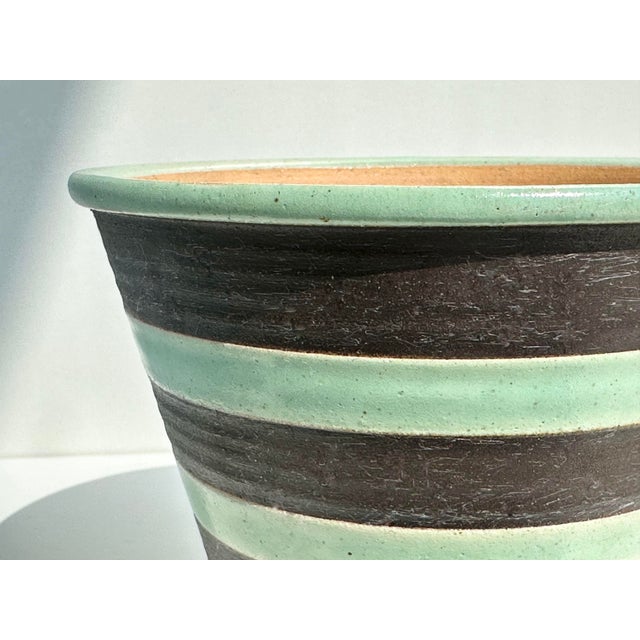 Vintage German Plant Pots in Mint Green and Brown-Anthracite Tones from Veb Keramik Meissen, 1950s, Set of 3 For Sale - Image 13 of 18
