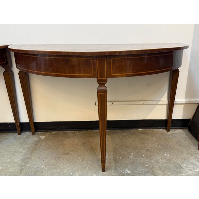 Pair of 18th C. Demi-Lunes For Sale - Image 4 of 9