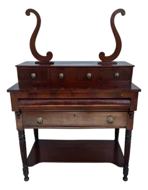 Late 19th Century Empire Revival Biedermeier Style Mahogany Vanity Without Mirror