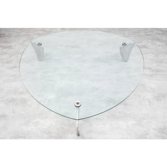 Mid-Century Modern Model Flipper Glass & Aluminum Coffee Table by Matthew Hilton for SCP, 1980s For Sale - Image 3 of 11
