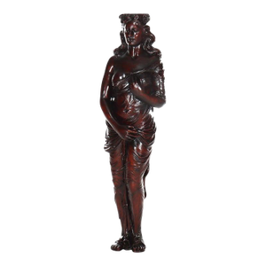 Antique Full Size Carved Mahogany Caryatid Figure of a Classical Woman C1880