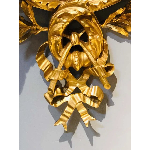 1960s Pair of Four-Light Louis XVI Style Bird & Face Mounted Gilt Bronze Wall Sconces For Sale - Image 5 of 13