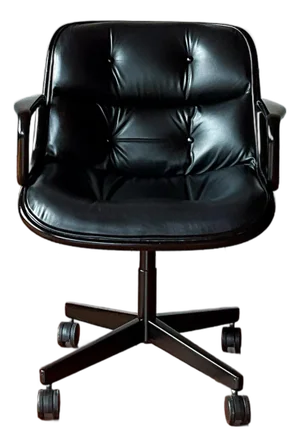 Charles Pollock Executive Chair (1963) Black Leather, 8 Available