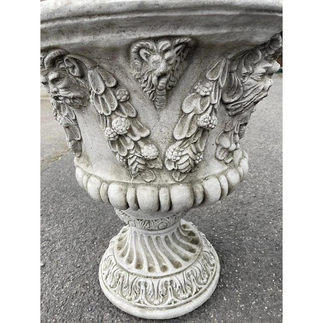 2000 - 2009 Bacchus Classical Reconstituted Stone Garden Urns, Set of 2 For Sale - Image 5 of 9