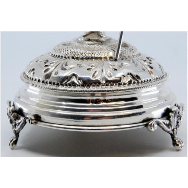 Silver Toothpick Holder with Warrior For Sale - Image 5 of 10