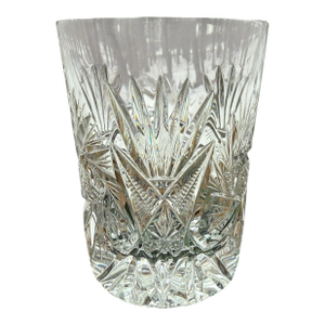 Antique Crystal Low Ball Glass Barware Jd Bergen Golf Pattern