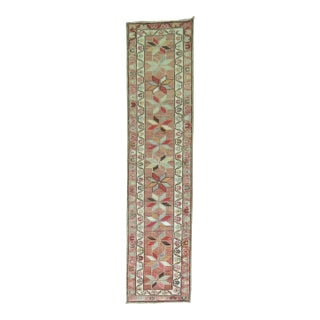 Mid 20th Century Zabihi Collection Star Motif Geometric Turkish Anatolian Runner - 2'9" x 11'9" For Sale