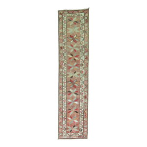 Mid 20th Century Zabihi Collection Star Motif Geometric Turkish Anatolian Runner